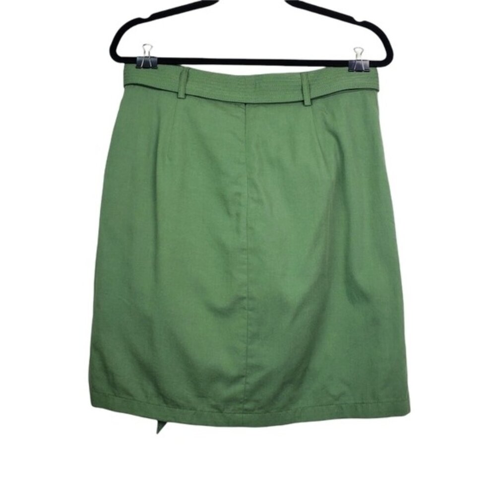 J.Crew Factory Womens Green Belted A-Line Twill Skirt Size 6 NWT - Picture 2 of 3